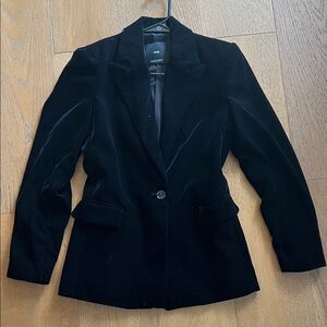 Mango Black Velvet Women's Blazer